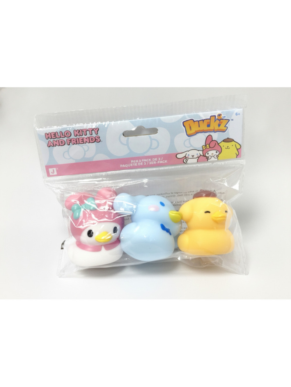 Hello Kitty Friends Duckz 3-Pack Rubber Bath Toys My Melody, Cinnamoroll & Pompo